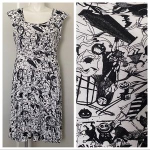 Disney Nightmare Before Christmas black and white print dress
